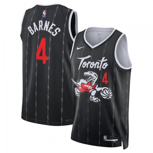 Men's Unisex Toronto Raptors #4 Scottie Barnes Nike Black 2025/26 Swingman City Edition Jersey
