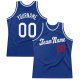 Men's Custom Royal White-Red Authentic Throwback Basketball Jersey