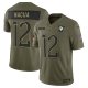 Men's #12 Puka Nacua Los Angeles Rams Nike 2025 Salute to Service Limited Olive Jersey