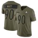 Men's #90 T.J. Watt Pittsburgh Steelers Nike 2025 Salute to Service Limited Olive Jersey