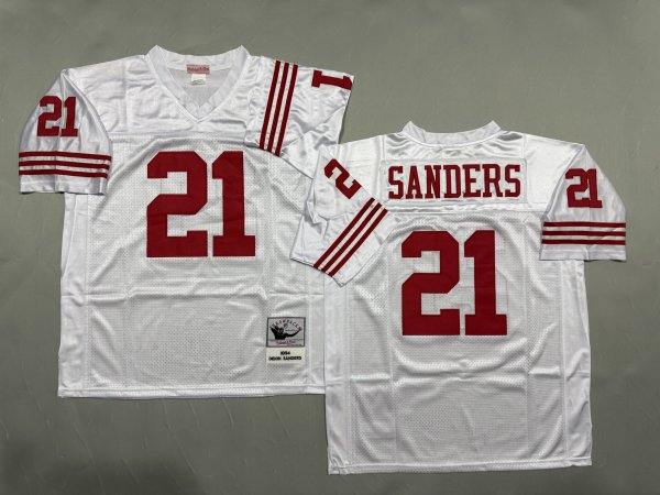 Men's #21 Deion Sanders San Francisco 49ers White Jersey