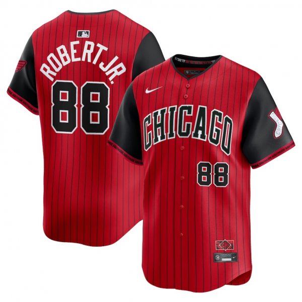 Men's Chicago White Sox #88 Luis Robert Jr. Nike Red/Black 2025 City Connect Player Jersey