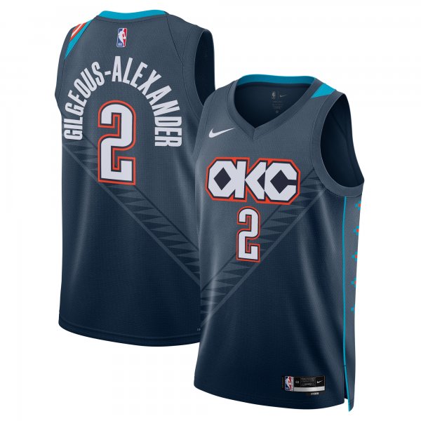 Men's Unisex Oklahoma City Thunder #2 Shai Gilgeous-Alexander Nike Navy 2025/26 Swingman City Edition Jersey