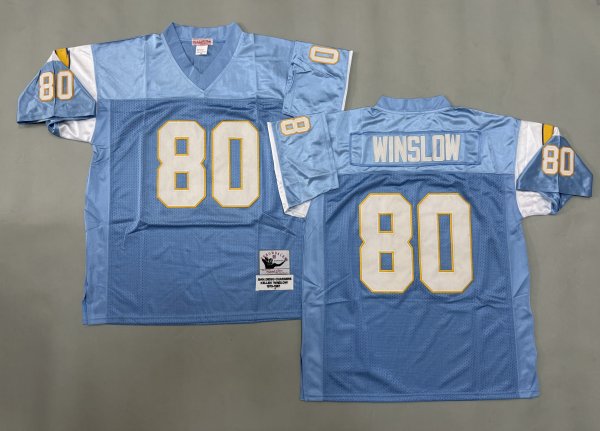 Men's Los Angeles Chargers Jersey #80 Kellen Winslow Blue Jersey