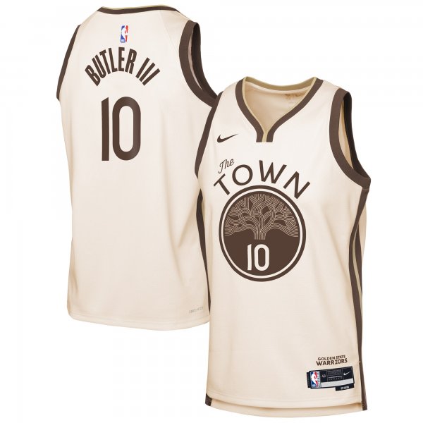 Youth Golden State Warriors #10 Jimmy Butler III Nike Tan 2025/26 City Edition Swingman Jersey