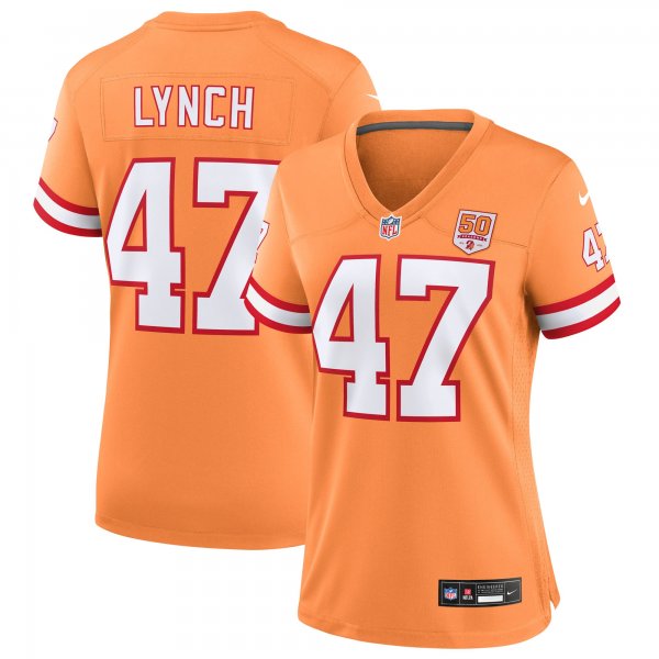 Women's Tampa Bay Buccaneers #47 John Lynch Nike Creamsicle 50th Season Game Jersey