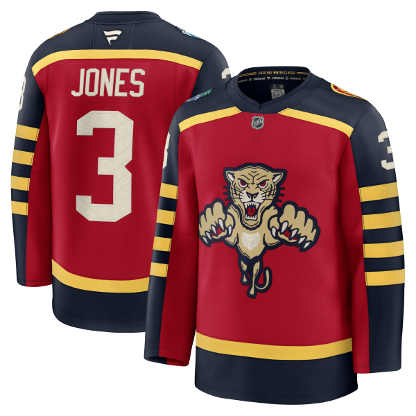 Men's Florida Panthers #3 Seth Jones Fanatics Red 2026 NHL Winter Classic Premium Jersey