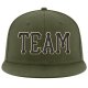 Custom Olive Black-Cream Stitched Adjustable Snapback Hat