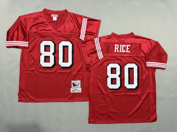 Men's #80 Jerry Rice San Francisco 49ers Red Jersey