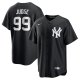 Men's New York Yankees #99 Aaron Judge Nike Black Lights Out Replica Player Jersey