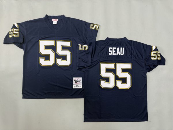 Men's Los Angeles Chargers Jersey #55 Junior Seau Blue Jersey