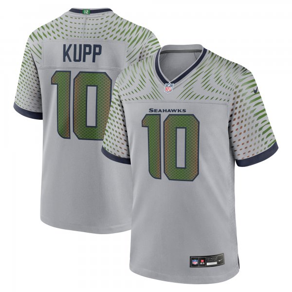 Men's #10 Cooper Kupp Seattle Seahawks Nike 2025 Rivalries Collection Game Wolf Gray Jersey