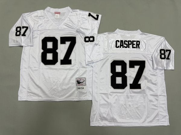 Men's Las Vegas Raiders #87 Dave Casper White Mitchell & Ness Jersey