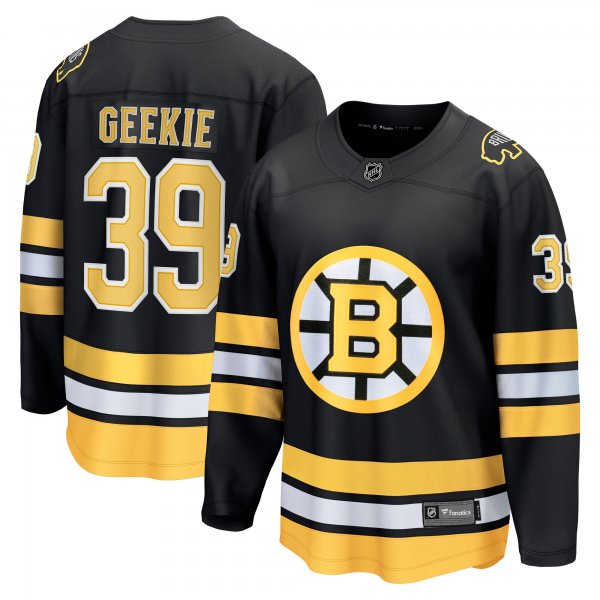 Men's Boston Bruins #39 Morgan Geekie Black Home Breakaway Player Jersey