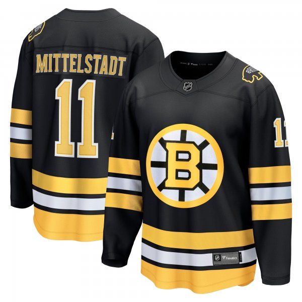 Men's Boston Bruins #11 Casey Mittelstadt Black Home Breakaway Player Jersey