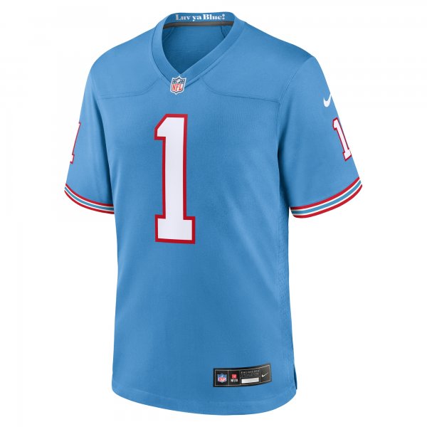 Men's Tennessee Titans Warren Moon Nike Light Blue Oilers Throwback Retired Player Game Jersey