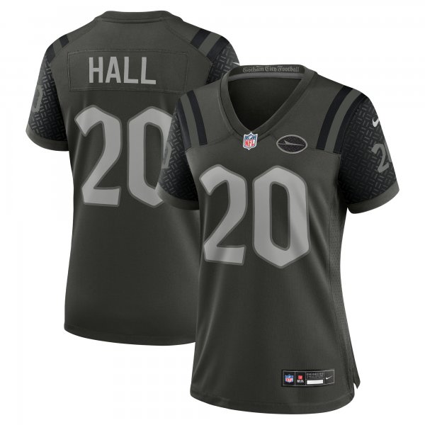 Women's #20 Breece Hall New York Jets Nike 2025 Rivalries Collection Game Gotham Green Jersey