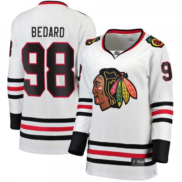 Women's Chicago Blackhawks #98 Connor Bedard White Breakaway Jersey