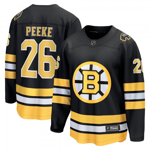 Men's Boston Bruins #26 Andrew Peeke Black Home Breakaway Player Jersey