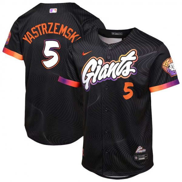 Youth #5 Mike Yastrzemski San Francisco Giants Outerstuff 2025 City Connect Limited Anthracite Jersey