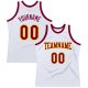 Men's Custom White Maroon-Gold Authentic Throwback Basketball Jersey