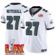 Men's Philadelphia Eagles #27 Quinyon Mitchell White Super Bowl LIX F.U.S.E. Vapor Limited Stitched Jersey