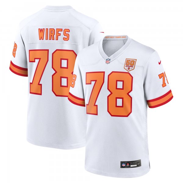 Men's '76 Tampa Bay Buccaneers #78 Tristan Wirfs Nike White 50th Season Game Jersey